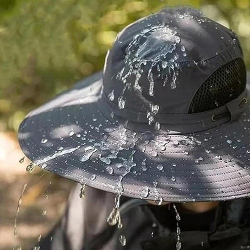 Sun Hat For Men Women with Neck Flap UPF 50+ UV Protective Hiking Fishing - Picture 3 of 14