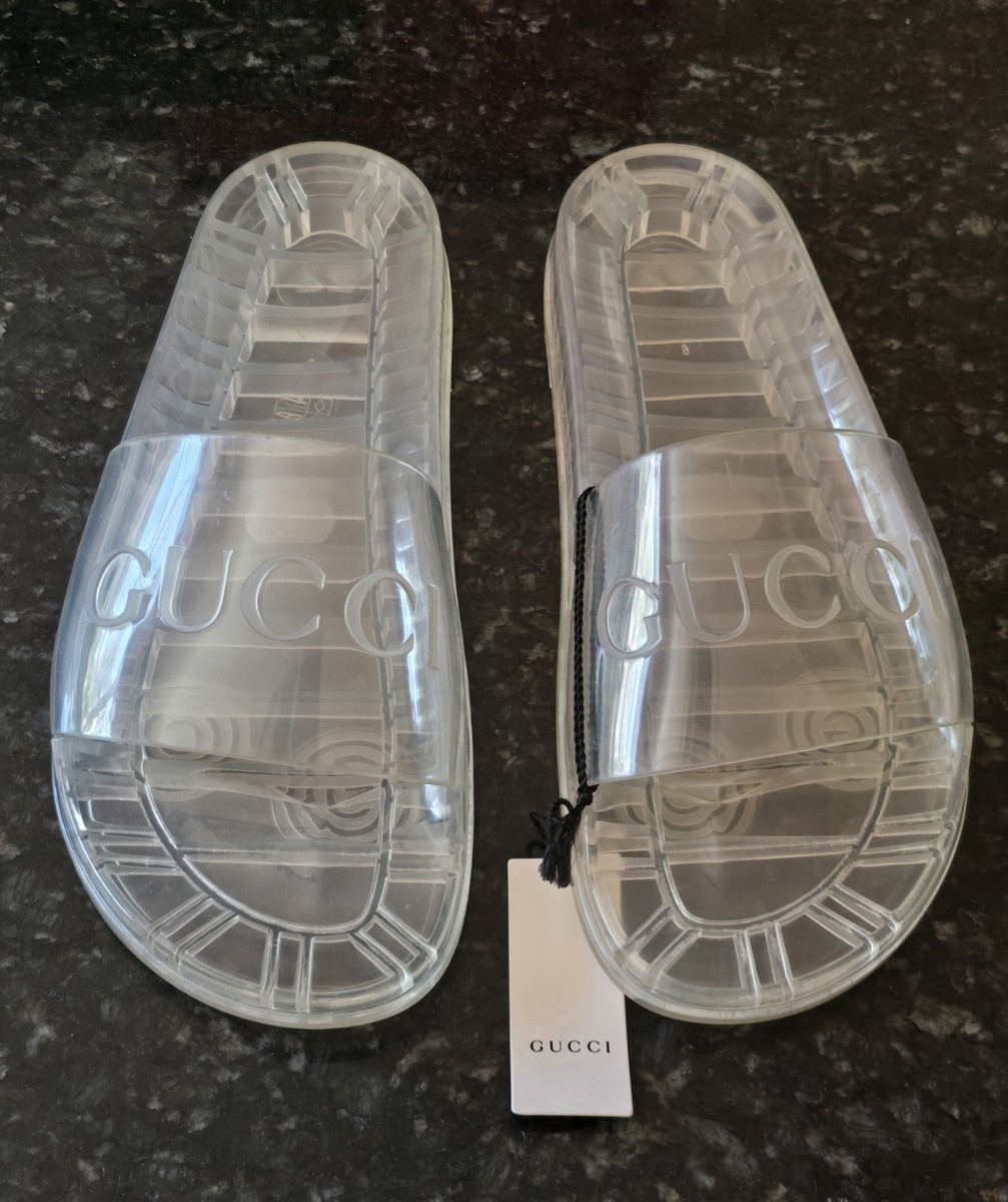 Gucci Transparent Clear Jelly Slide Sandal Gucci Rubber Mens Pursuit Slide Sandals 10 Transparent  main image 4