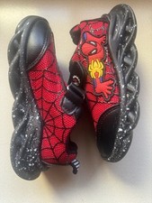 Boys LED Spiderman Shoes Kids Size US 10.5 Sneakers Flashing Light Up Trainers