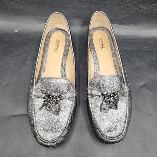 Scarpe slip on donna Michael Kors taglia 9 M grigio argento ME16J - Foto 3 di 13