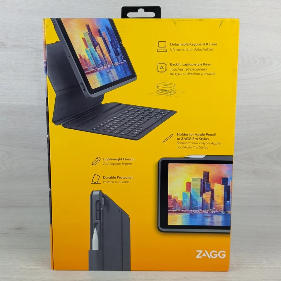 ZAGG Pro Keys Bluetooth Keyboard Case for iPad 10.2" Gen 7 8 9 Backlit - Image 3 of 4
