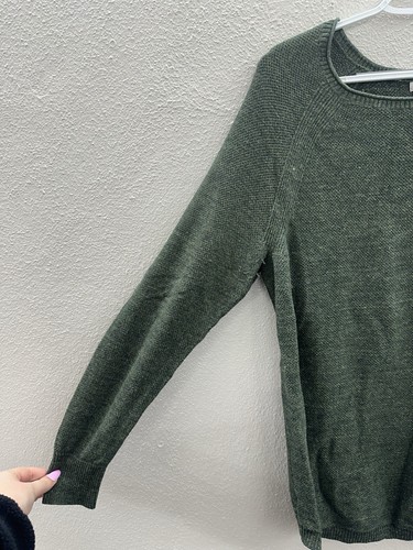 L.L. Bean Womens Sweater Size XL Green Knit Long Sleeve Pullover - Picture 2 of 11