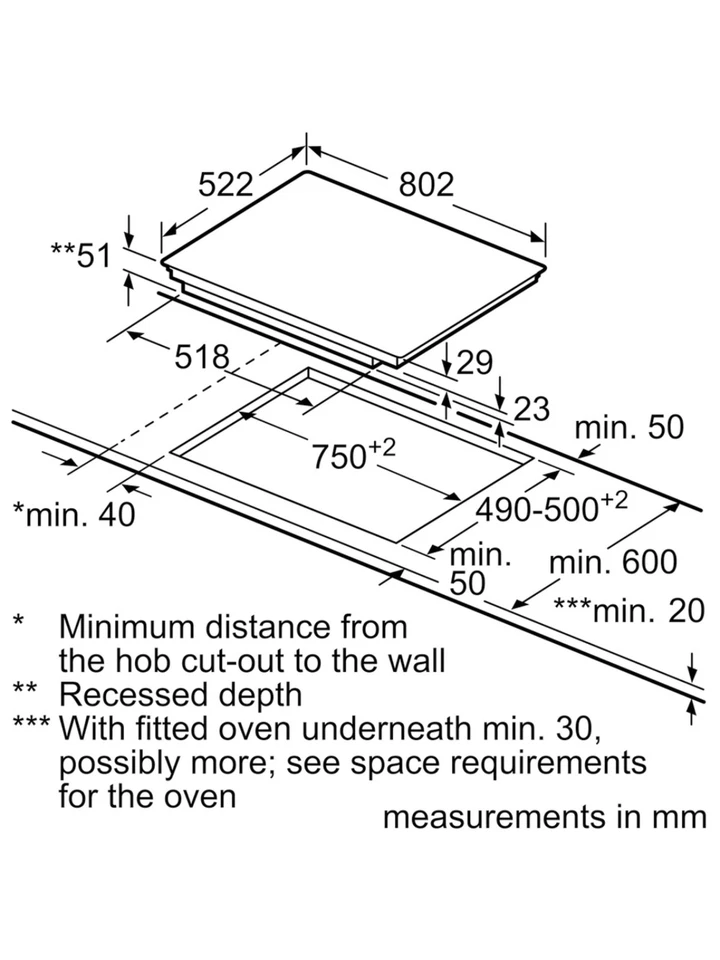 Neff N70 T58FD20X0 80cm 5 Zone Electric Induction Hob - Black - Image 3 of 3