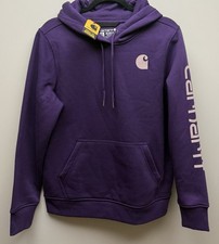 NEW Carhartt Women  s Relaxed Fit Purple Long Sleeve Hoodie Sweatshirt Sz. M