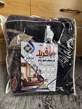 Fancy Valvet Embroidery King Size Dark Blue Bed Sheet with 2 Pillow 1 Cushion