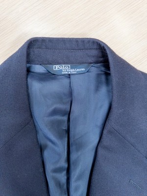 90s Polo Ralph Lauren Men's Navy Wool Sport Coat Blazer Vintage