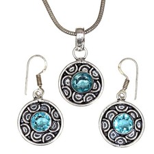 Set orecchini topazio blu Londra orecchino sterling pietra preziosa borchia oro