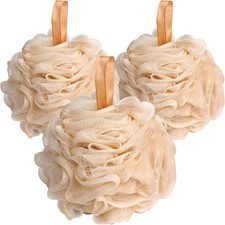 Loofah - Bath Sponge, 3 Pack 60G Large Shower Mesh Ball Soft Pouf Body Scrubber,