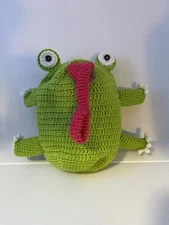 Cute Handmade Crochet Frog Ribbit Grocery Plastic Bag Holder & Dispenser