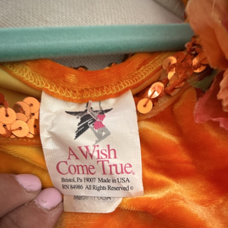A Wish Come True TD28 Women's Adult Long Orange Tie-Dye Dance Dress