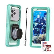 Waterproof Phone Case for Snorkeling with Lanyard IPX8 Underwater Green