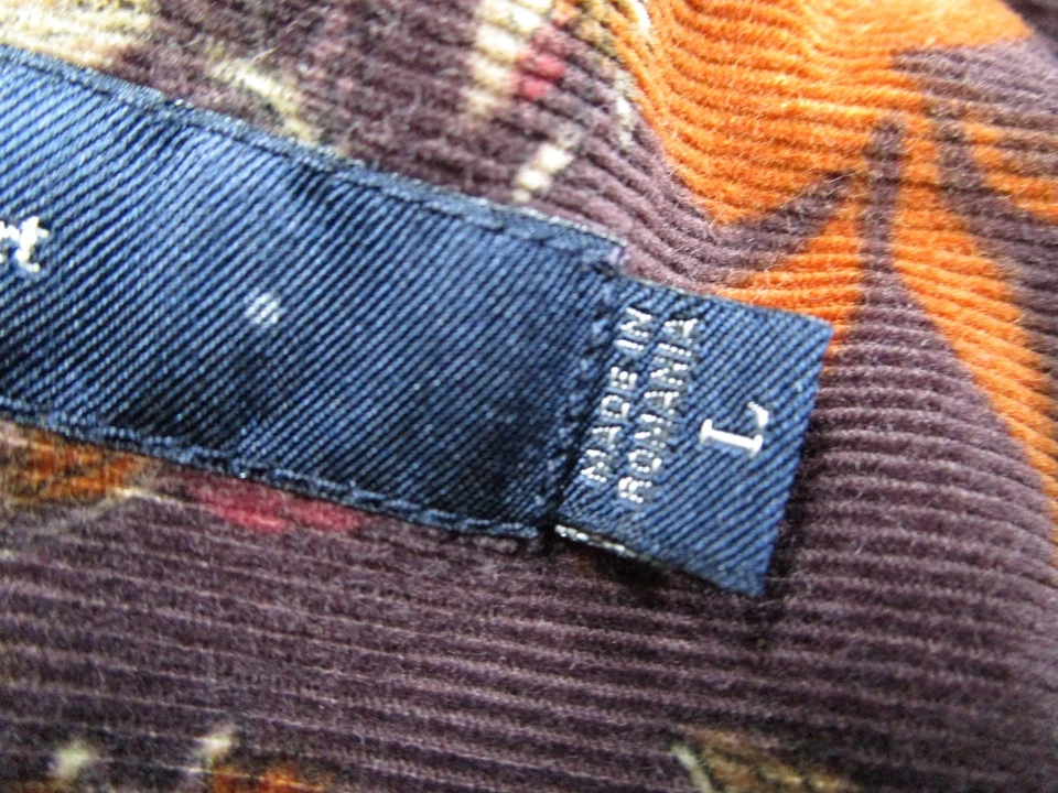 Camisa deportiva Zegna para hombre grande multicolor pana floral abotonada manga larga Foto 4 de 4