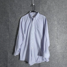 Brooks Brothers Regent Non-Iron Stripe Dress Shirt Mens 17 1/2 Blue Long Sleeve