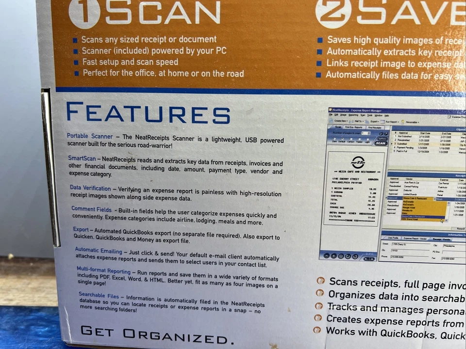 Vintage PC OG NeatReceipts Scanner NOS 2005 New In Box - Image 4 of 4