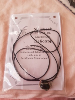 Kette Glücksstein Heliotrop Sternzeichen Steinboock
