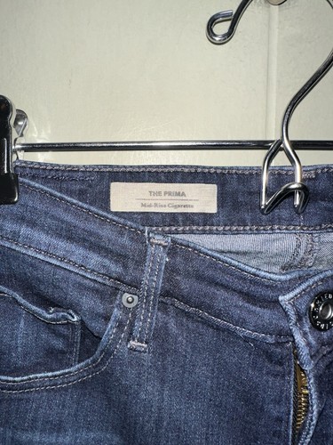Pantalones de mezclilla AG Adriano Goldschmied The Prima Cigarette Leg talla 29R lavado oscuro 31x29L - Imagen 4 de 7