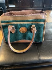 Dooney Bourke Women's Vintage All -weather Leather Satchel Forest Green And Tan.