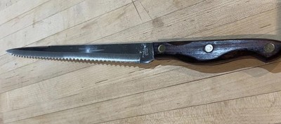 Vtg Serrated Knife Sharp Carver Lifetime Cutlery Jet Cut Stainless Steel - Japan