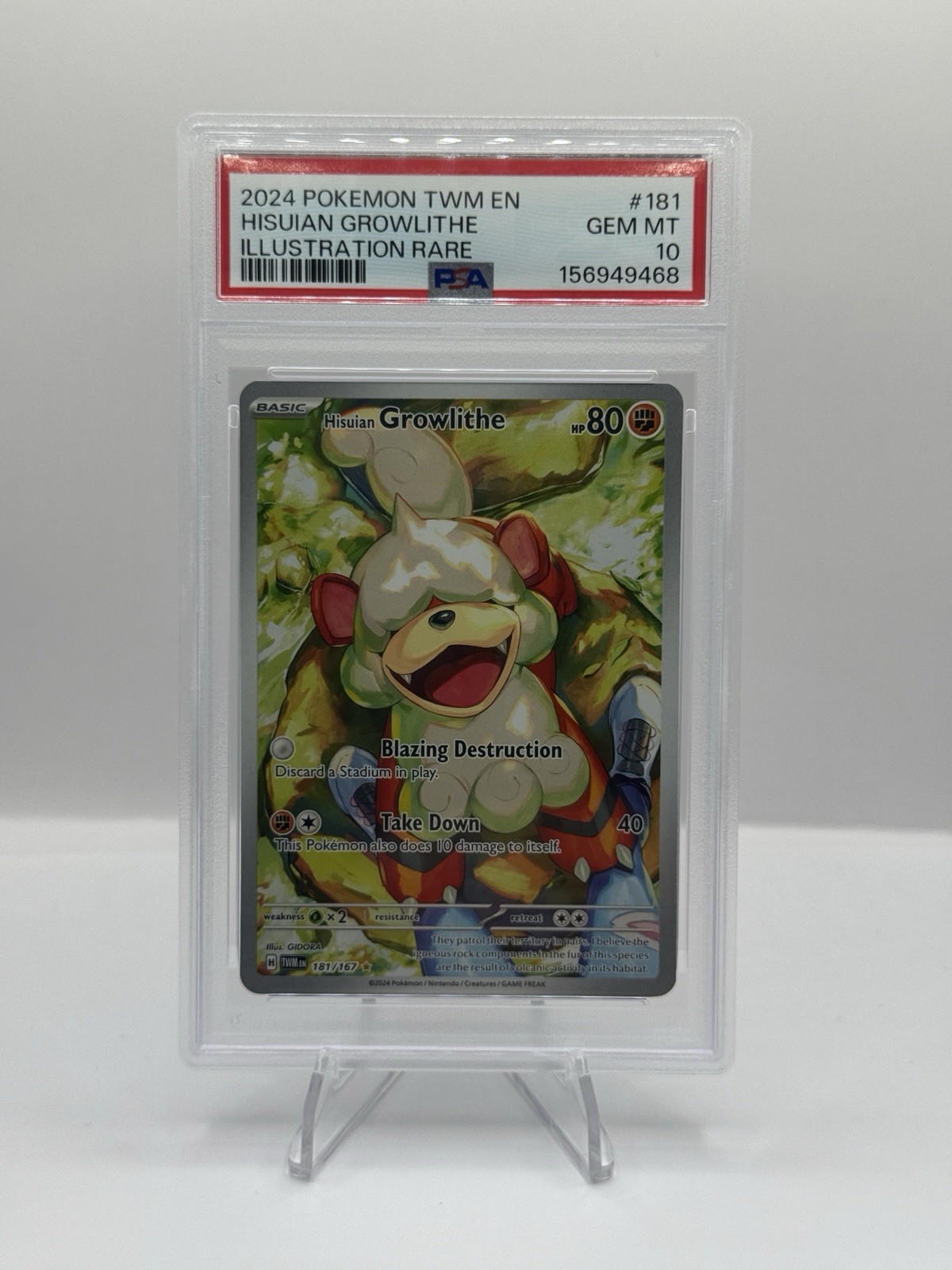 2024 Pokemon Twilight Masquerade Illustration Rare #181 Hisuian Growlith
