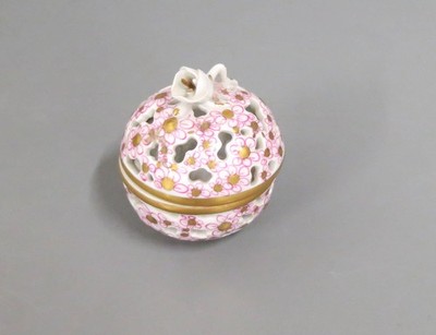 Kleine Dose HEREND 6219 APPONYI PURPLE Duftdose Himbeere Goldrand