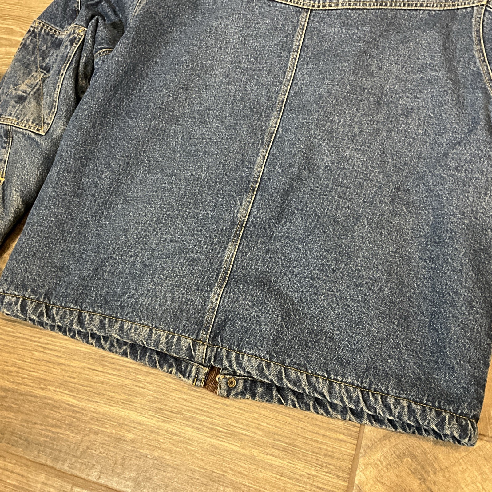 Wrangler Jacket Mens XL Jean Denim Sherpa Lined Work Ranch Corduroy Collar Coat