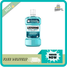 Listerine Cool Mint Antiseptic Mouthwash for Bad Breath, Plaque and Gingivitis,