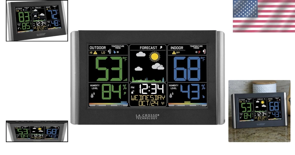 Complete Wireless Weather Station with Atomic Clock & Comfort Charts Included - Image 2 of 4