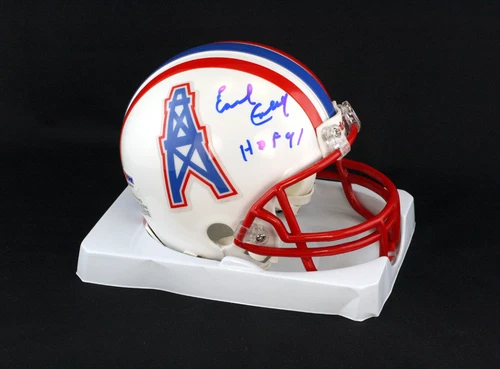 Earl Campbell SIGNED Houston Oilers Mini Helmet + HOF 91 PSA/DNA AUTOGRAPHED