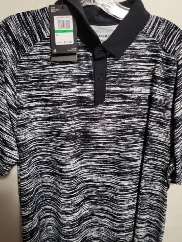 3-NWT -Under Armour Mens Polo LG Golf Shirts-BLACK,NAVYGREAN,BLUEPLAYOFF$210