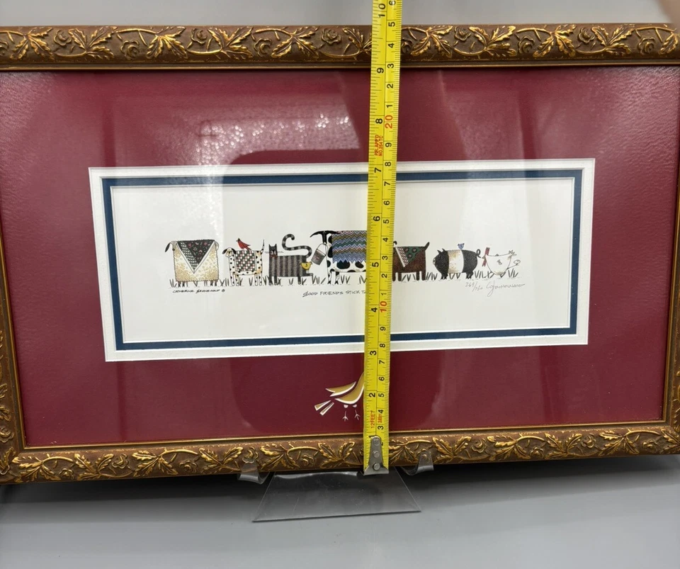 Catherine Grunewald ~ BUENOS AMIGOS ~ animales de arte popular ~ 1997 ~ 269/750 MARCO DE ADUANA Foto 4 de 4