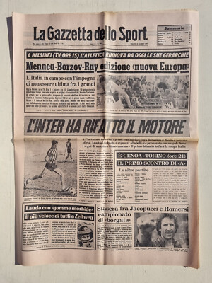 Gazzetta Dello Sport 13 Août 1977 Angelo Jacopucci