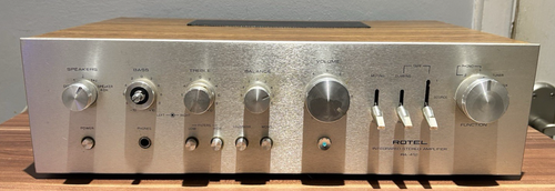 Amplificador integrado estéreo Rotel RA-412 de colección años 70 Japón repuestos/reparación sin probar