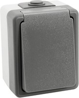 "Feuchtraum Steckdose Mcpower \"Secure\", 250V~/16A, IP44, Ap, Grau"