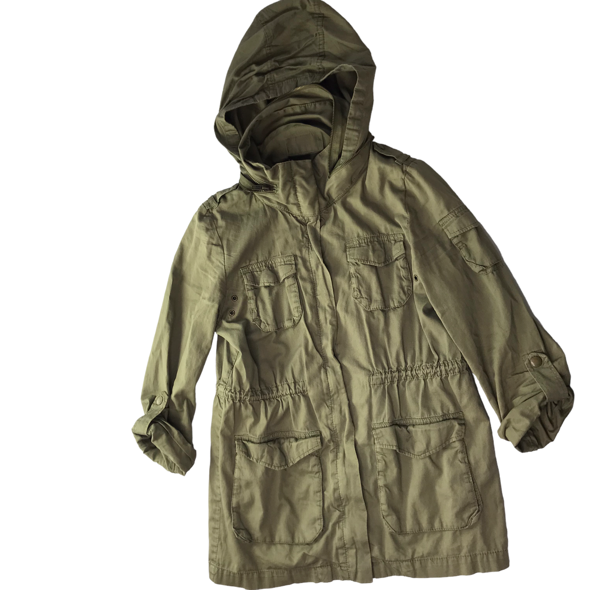 H&M Military Green Utility Jacket Size Women's US 4 Hooded H&M Military Green Utility Jacket Size Women's US 4 Hooded