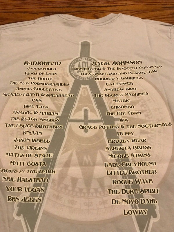 All Points West Festival 2008 T Shirt Large : Radiohead JackJonson TreyAnastasio