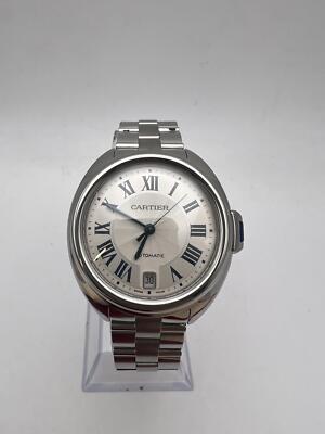 Cle De Cartier 35mm WSCL0006 Silver Dial Blue Roman Numerals | eBay