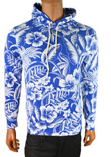 Polo Ralph Lauren Mens Hoodie New S Blue White Floral Terry Pullover Hawaiian