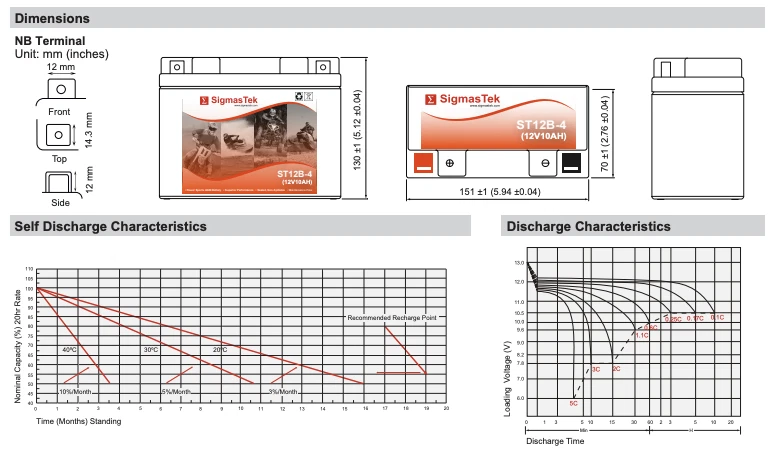 SigmasTek ST12B-4 Battery Replacement for Ducati Desmosedici RR 1000CC 2008-09 - Image 4 of 4