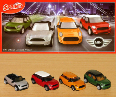 BMW MINI COOPER COMPLETE SET OF 4 TOYS WITH PAPERS KINDER JOY SURPRISE EGG 2016