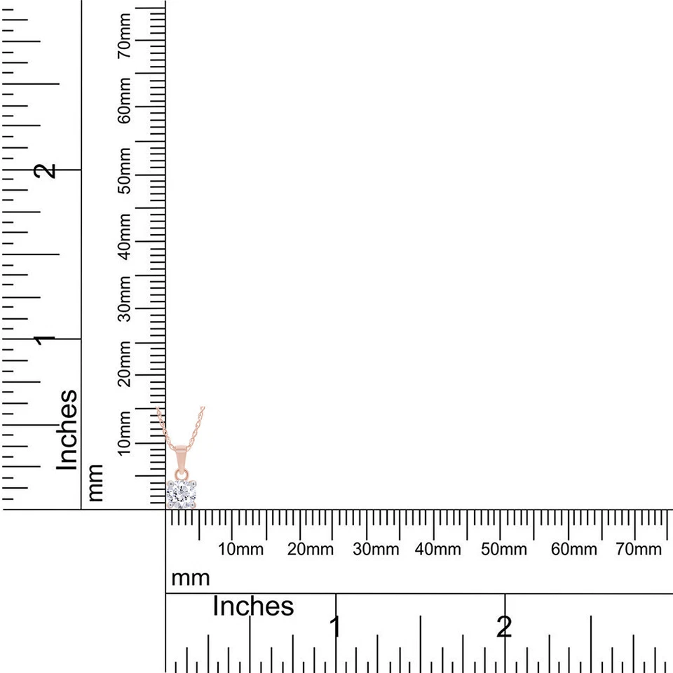 Collar colgante de diamantes cultivados en laboratorio de 1/4 quilate TW SI1 en oro rosa macizo de 14 k Foto 4 de 4