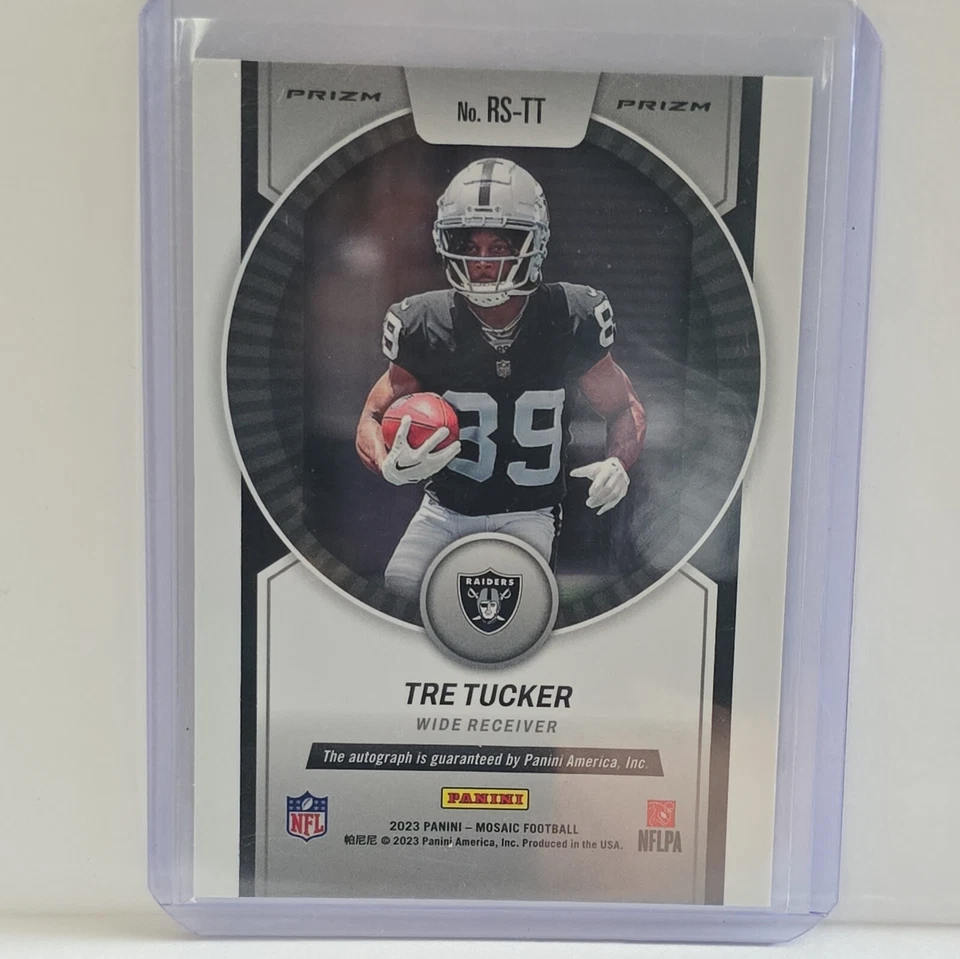 2023 Panini Mosaic Scripts Blue Prizm Tre Tucker #RS-TT Rookie Auto RC - Image 2 of 2