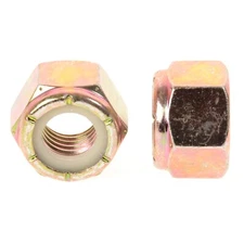9/16-12 Grade 8 Nylon Lock Hex Nuts Yellow Zinc Plated (100 Qty)