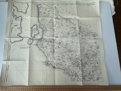 Seltener antiker Gravur S Pyle Druck von C1775 Karte Rothsay Cumbrae Kilbride Irvine
