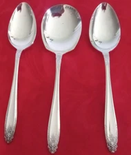 Eldan nickle silver silverplate ELD15 lot of 3 serving spoons NM polished