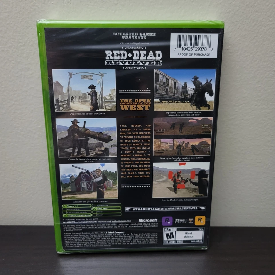 Red Dead Revolver (Microsoft Xbox, 2004) New Factory Sealed Y-Fold Black Label - Image 2 of 4