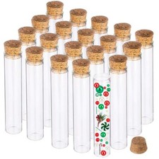25 Pack 25ml Glass Tubes Transparent Decoration Bottles with Cork Stoppers fo...