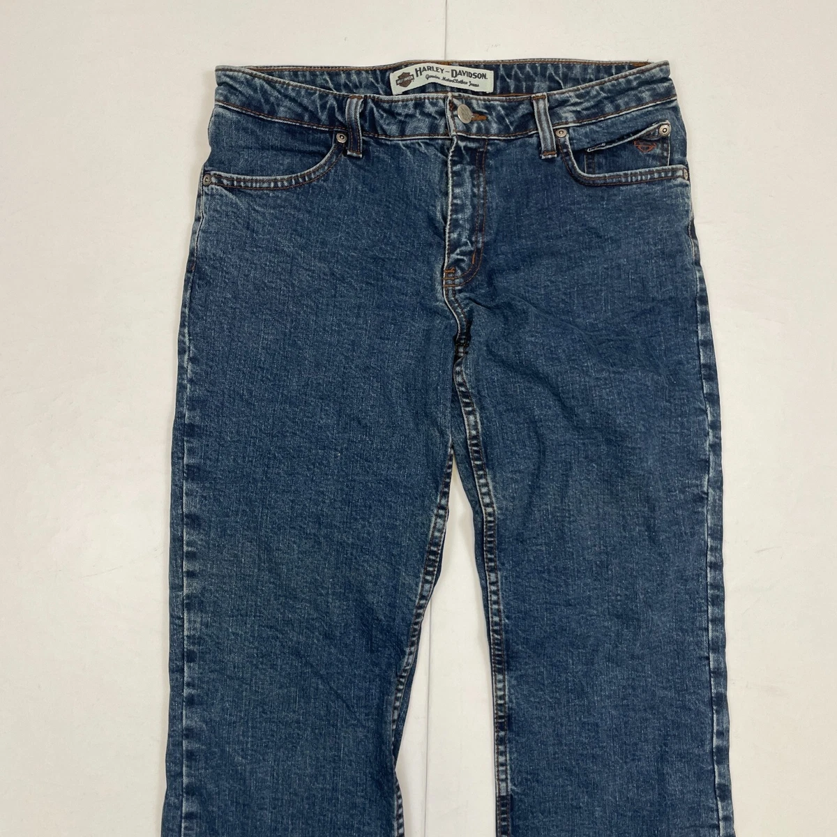 HARLEY DAVIDSON JEANS 12 BLUE REGULAR FIT DENIM STRAIGHT WOMENS