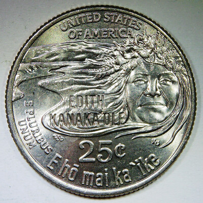 2023 P Edith Kanaka'ole quarter die chip on the nose error