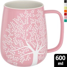 amapodo Kaffeetasse groß aus Porzellan mit Henkel 600ml Jumbotasse XXL Rosa
