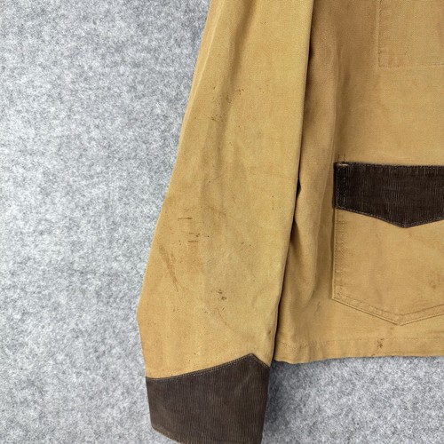 VTG Carhartt Barn Chore Jacket Sz 44 Western Work Corduroy USA Union Made STAIN* - Picture 5 of 15